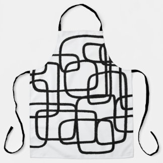 Tablier Art Abstrait Contemporain Noir Et Blanc