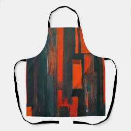 Tablier Art Abstrait rouge et noir