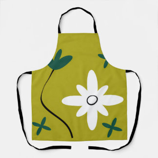 Tablier Art botanique abstrait de fleur de marguerite mini