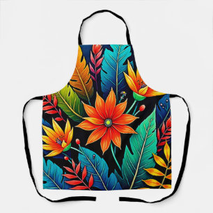 Tablier Art de fleurs tropicales vibrantes