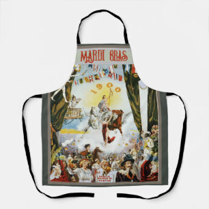 Tablier Art de l'affiche de carnaval Mardi Gras mobile vin