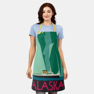 Tablier Art de l'affiche de voyage vintage de l'Alaska, gl