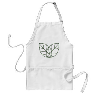 Tablier Art de ligne de feuille verte minimaliste