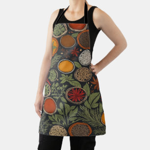 Tablier Art de ligne graphique des herbes et épices culina