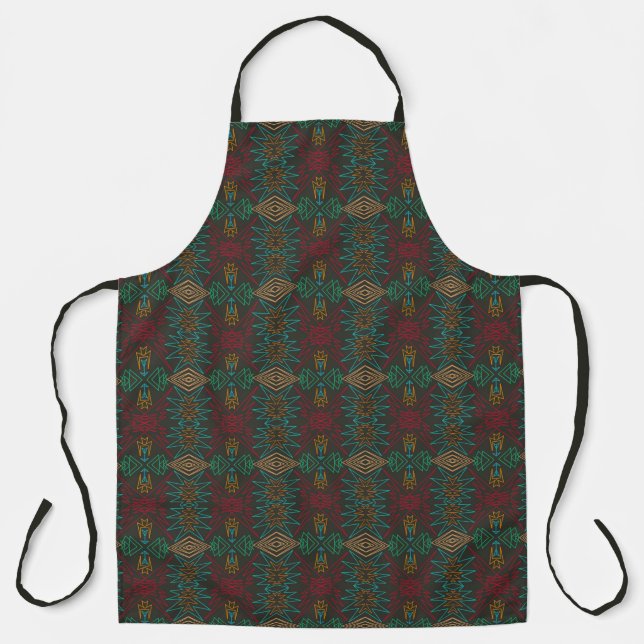 Tablier Art de motif géométrique amérindien aztèque à rayu (Recto)