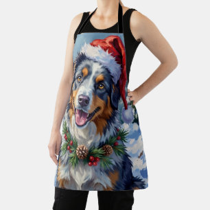 Tablier Art de Noël d'hiver Berger Australien Merle