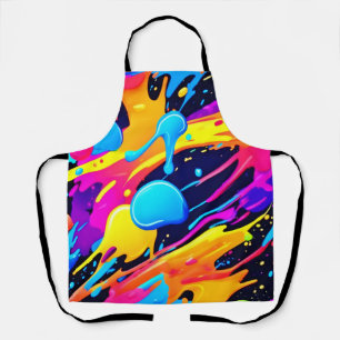 Tablier Art de peinture éclaboussée au néon