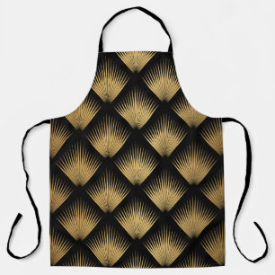 Tablier Art Déco, motif d'or noir.