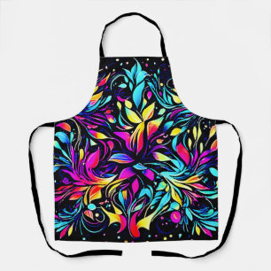 Tablier Art floral néon en explosion
