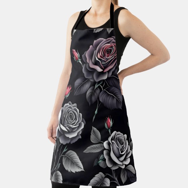Tablier Art floral Rose noir (Insitu)