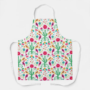 Tablier Art floral traditionnel mexicain Couleurs vives