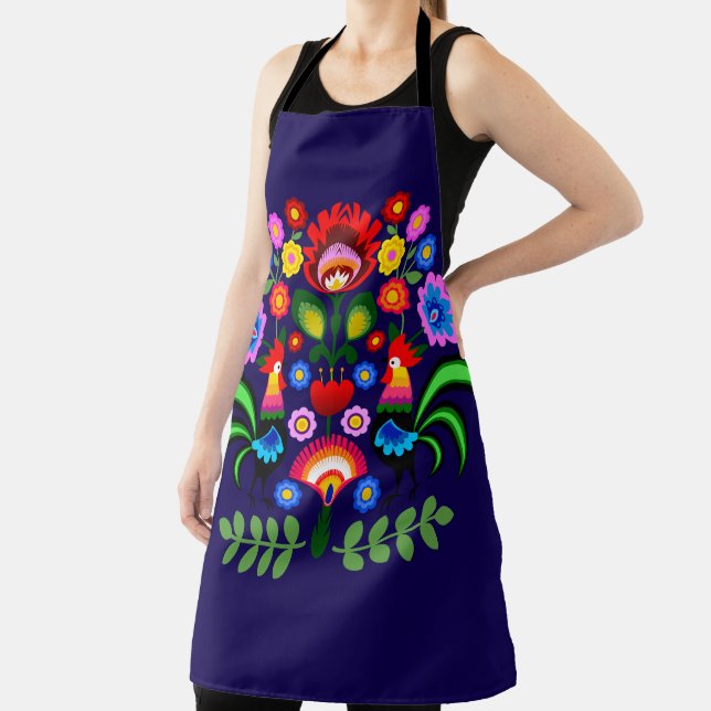 Tablier Art folklorique polonais - motif de broderie flora (Insitu)