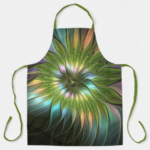 Tablier Art Fractal Fleur Imaginaire Coloré Lumineux