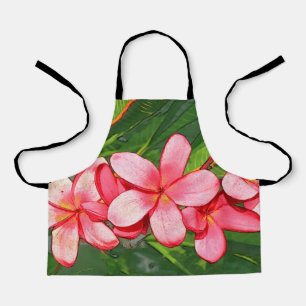 Tablier Art Frangipanier Tropical Rose