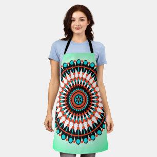 Tablier Art géométrique de mandala coloré-46456