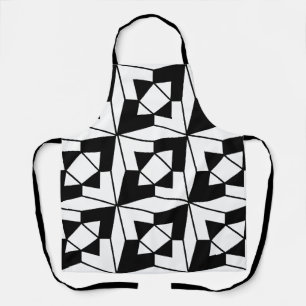 Tablier Art géométrique noir et blanc