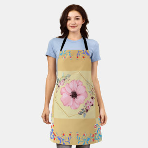 Tablier Art graphique, Illustration florale de printemps b