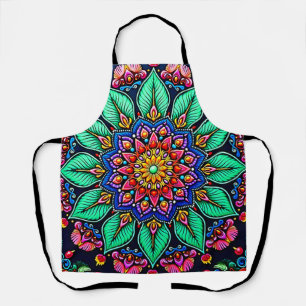 Tablier Art mandala floral vibrant
