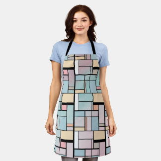 Tablier Art Mondrian - Couleurs Pastel Mondrian