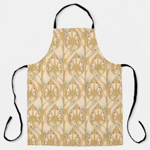 Tablier Art nouveau rétro, lignes géométriques abstraites.