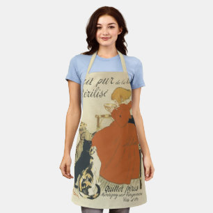 Tablier Art nouveau victorien antique, Fille aux chats de 