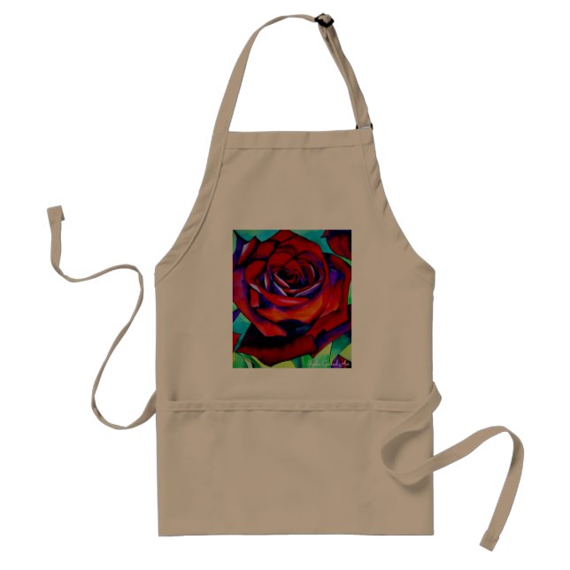 Tablier Art original rose de la passion rouge (Devant)