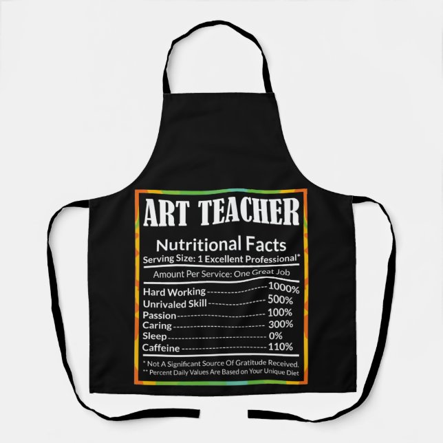 Tablier Art Teacher Facts Funny Artist Lover Grap (Recto)