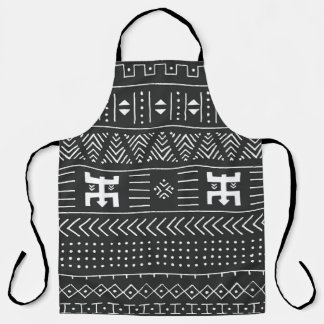 Tablier Art Tribal Africain : Géométrique Noir & Blanc