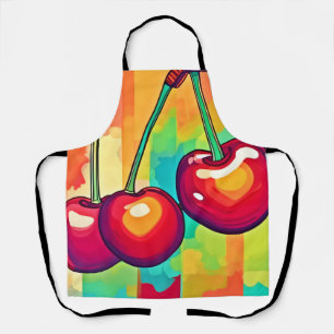 Tablier Art vibrant de cerise