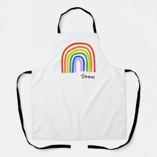 Tablier Artisan Rainbow Heart NAME Amour coloré Amusement