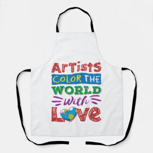 Tablier Artistes Couleur du monde avec amour Artiste migno