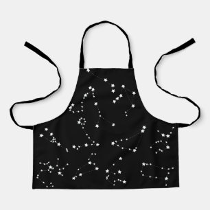 Tablier Astronomie noir et blanc Zodiac Star Constellation