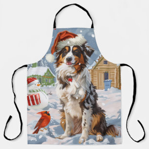 Tablier Australian Shepherd Merveilleux Noël Hiver