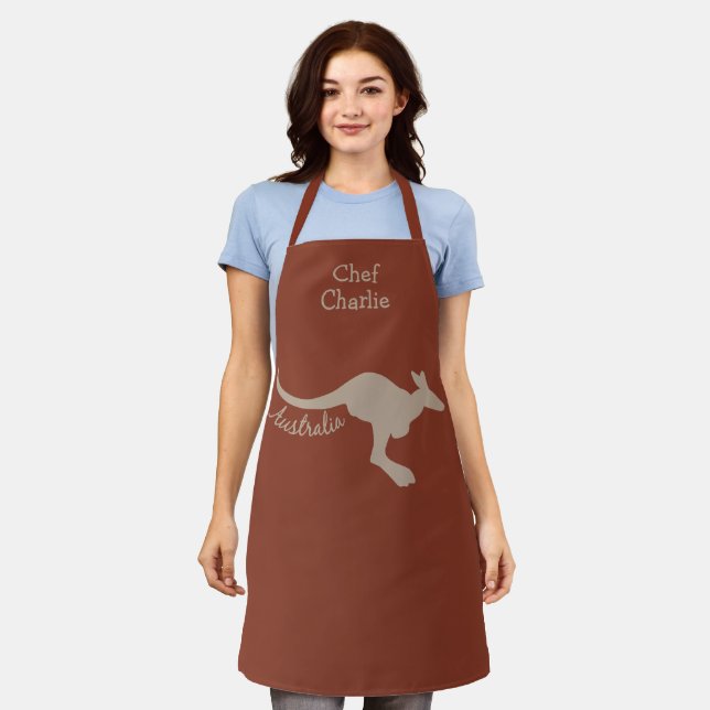 Tablier Australie Kangaroo nom personnalisé (Porté)