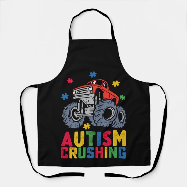 Tablier Autisme écrasant Monster Truck Sensibilisation Gar (Recto)