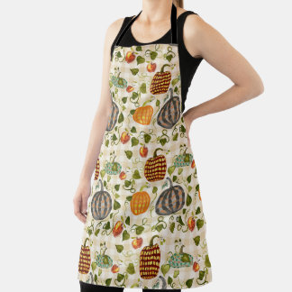 Tablier Automne Aquarelle Citrouille Pommes Ivy Sur En vic