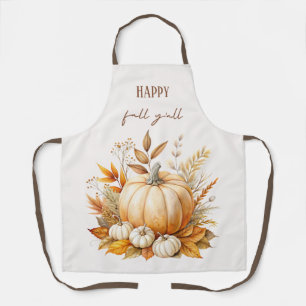 Tablier Automne Boho Aquarelle Citrouille Bonne Automne Y'
