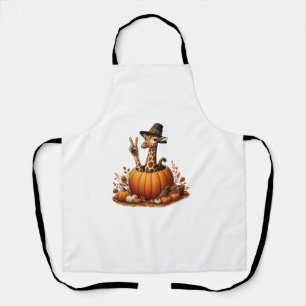 Tablier Automne Citrouille Automne Giraffe Thanksgiving Fe