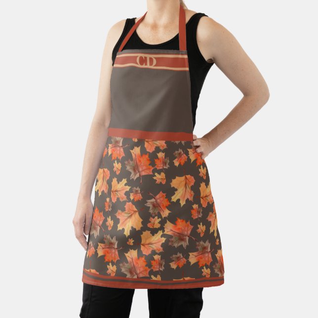 Tablier Automne Feuilles d'érable tout-en-un Imprimer Mono (Insitu)