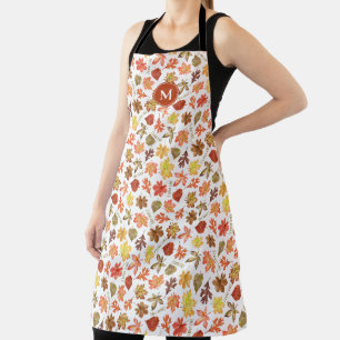 Tablier automne feuilles motif J'aime automne personnalisé
