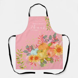 Tablier Automne Thankgiving rose