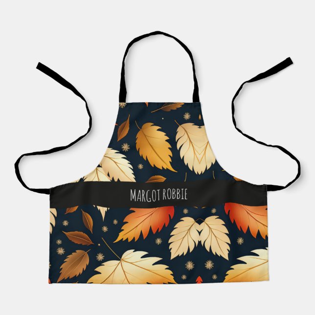 Tablier Automne tombant feuille Orange Retro Motif (Recto)
