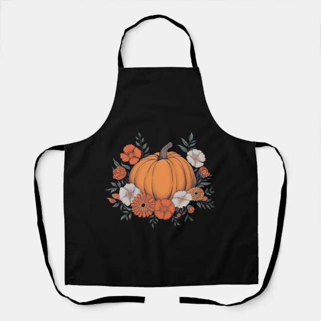 Tablier Automne Vintage Citrouille Automne Thanksgiving (Recto)
