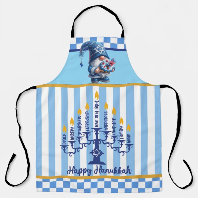 Tablier avec impression Hanukkah (Recto)