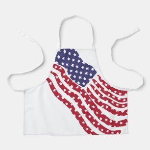 Tablier avec motif de drapeau rouge blanc bleu