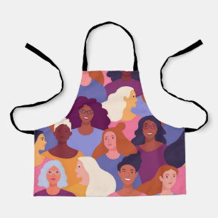 Tablier avec motif transparent de filles diverses