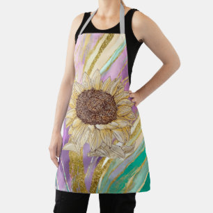 Tablier avec Tournesol coloré Tons Métallo Art