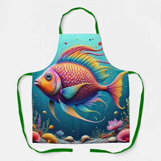 Tablier avec un poisson heureux (Recto)
