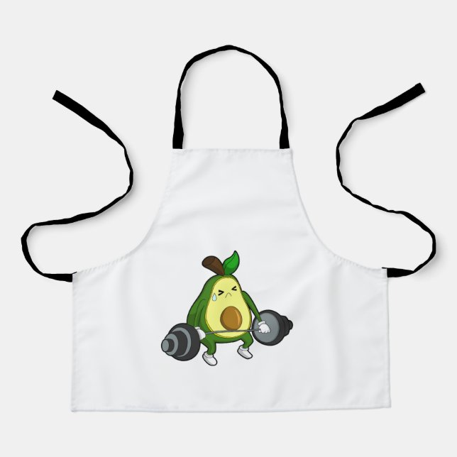Tablier Avocado à Fitness avec Barbell (Recto)