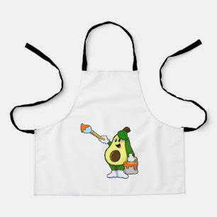 Tablier Avocado en peintre avec pinceau